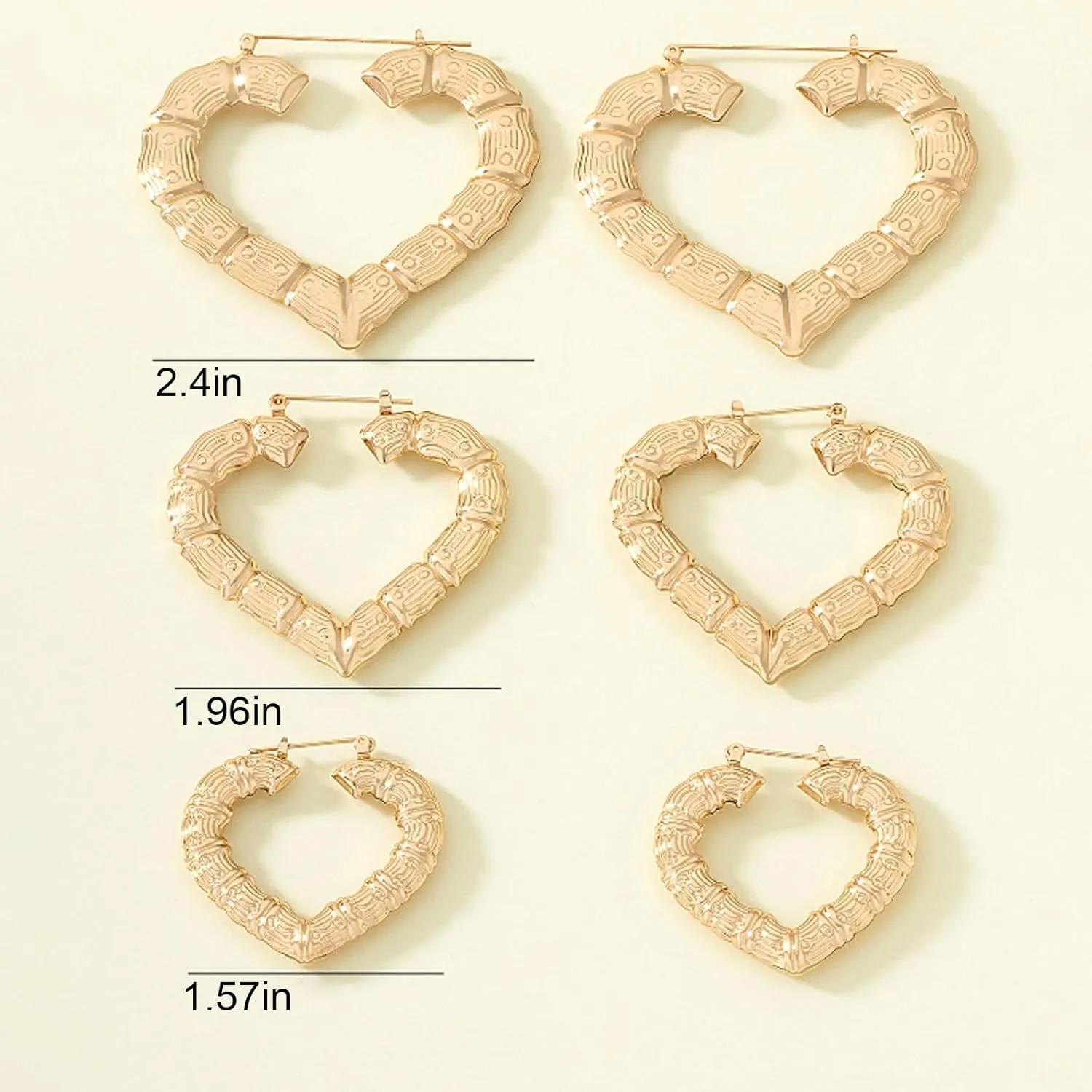 Bamboo Earrings Large Heart Hoop Earrings Gold Bamboo Hoop Earrings Black Hisatory Month Shirt Outfits Accessories 90s Outfits for Women African Jewelry Gifts