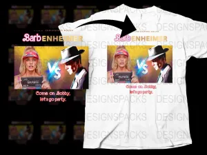 BarbEnheimer Barbie Oppenheimer Face Off Png Digital Download