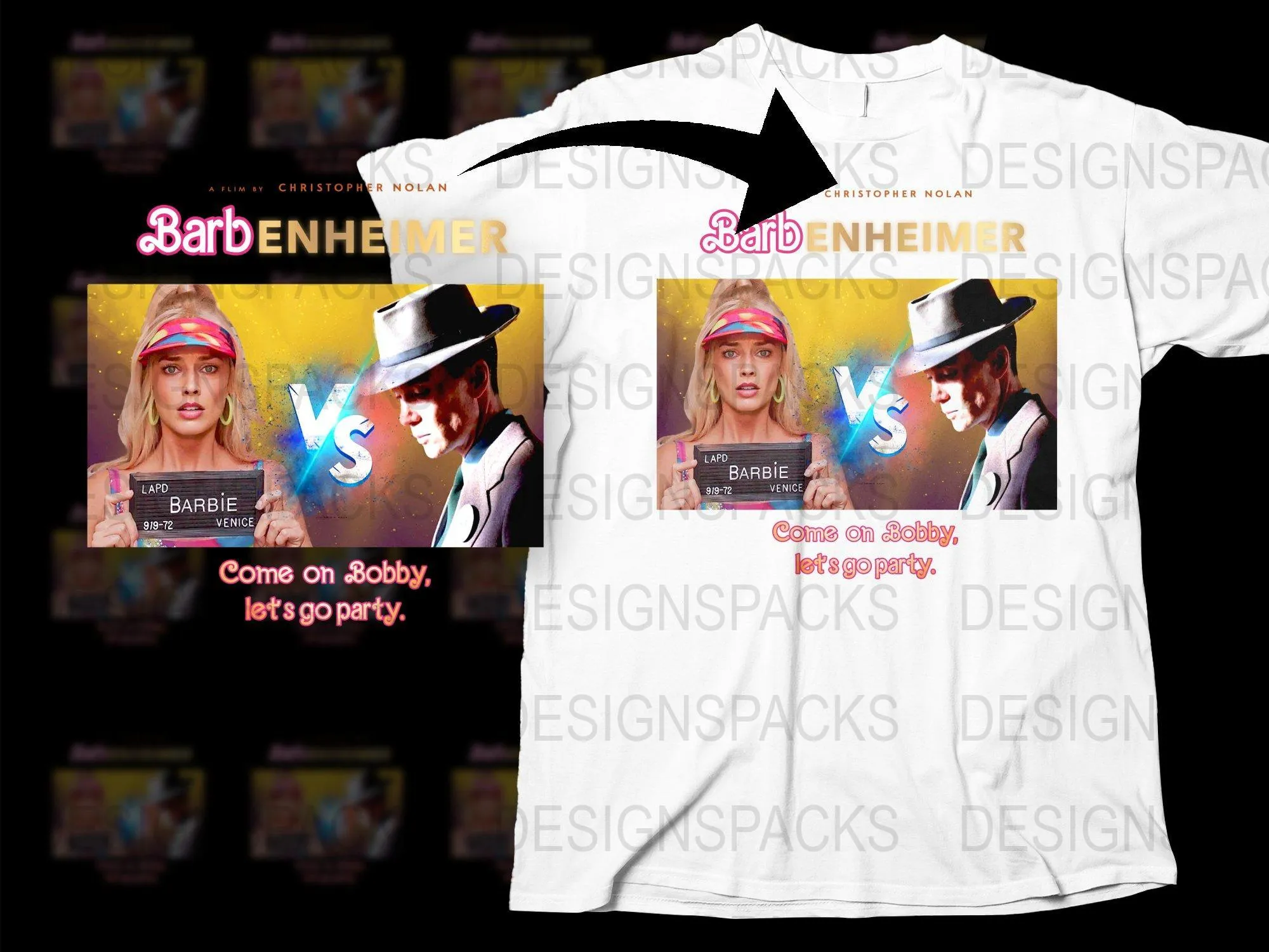 BarbEnheimer Barbie Oppenheimer Face Off Png Digital Download