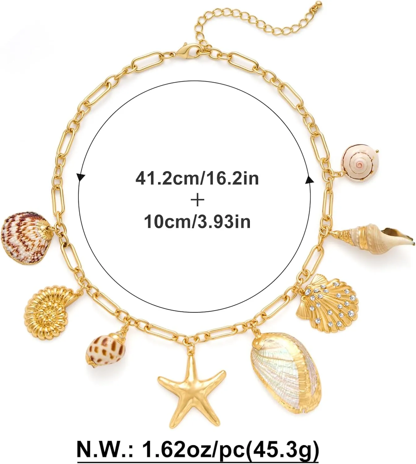 Beach Necklaces For Women Gold Shell Starfish Conch Necklace Summer Jewelry
