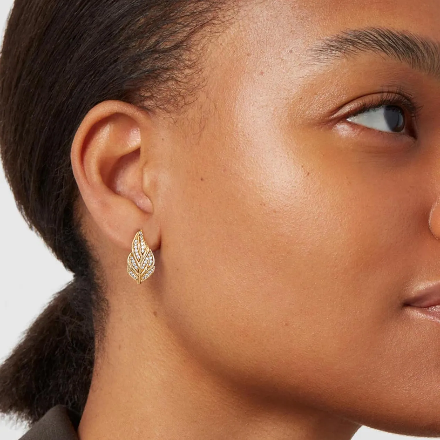 BENEIGE Women Hoop Huggie Earrings 14K Gold Plated Cubic Zirconia Earrings Simple Boho Earrings Handmade Hypoallergenic Jewelry Gifts