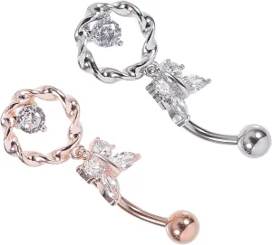 BESPORTBLE Belly Button Rings Set Pcs Zircon Studs Stylish Piercing Accessories for Women Enhance Your Look for Daily and Special Occasions