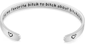 Best Friend Bracelet for Women Graduation Gifts for Her Personalized Inspirational Jewelry Mantra Cuff Bangle Sisters Friends Coworker Encouragement Friendship Birthday Wedding