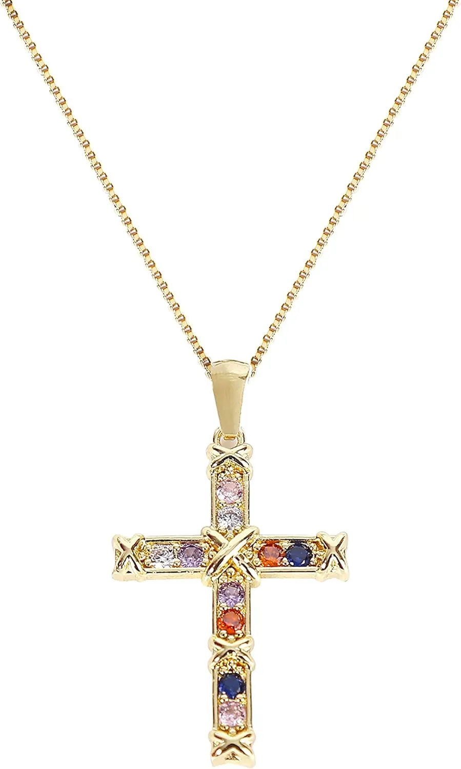 BIFACE Cross Necklaces for Women Jewelry Necklaces for Teen Girls Women 16K Gold Plated Cross Pendant Choker Necklace Valentine's Day Jewelry Gifts for Women Girls Christmas gifts for women