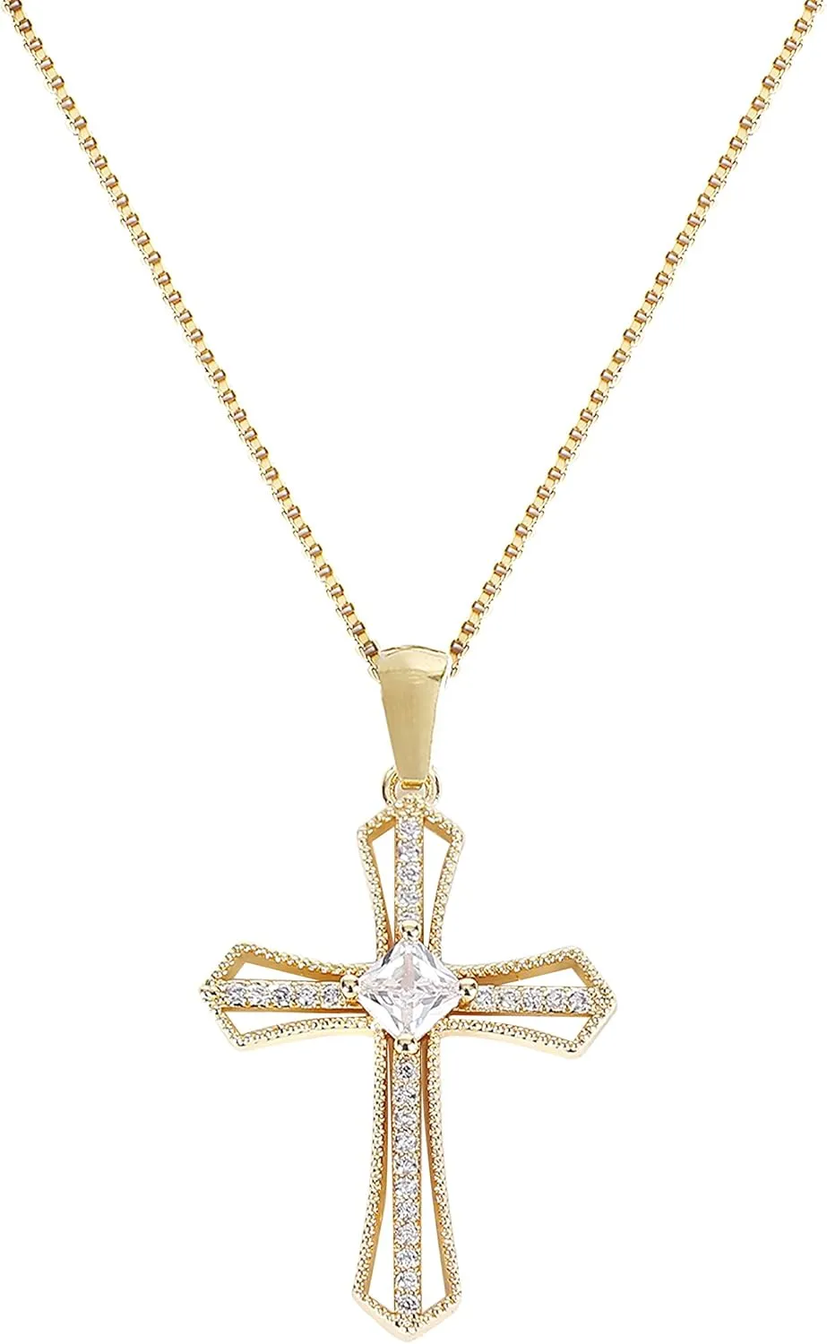 BIFACE Cross Necklaces for Women Jewelry Necklaces for Teen Girls Women 16K Gold Plated Cross Pendant Choker Necklace Valentine's Day Jewelry Gifts for Women Girls Christmas gifts for women
