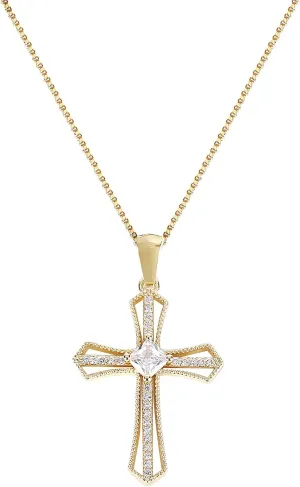 BIFACE Cross Necklaces for Women Jewelry Necklaces for Teen Girls Women 16K Gold Plated Cross Pendant Choker Necklace Valentine's Day Jewelry Gifts for Women Girls Christmas gifts for women