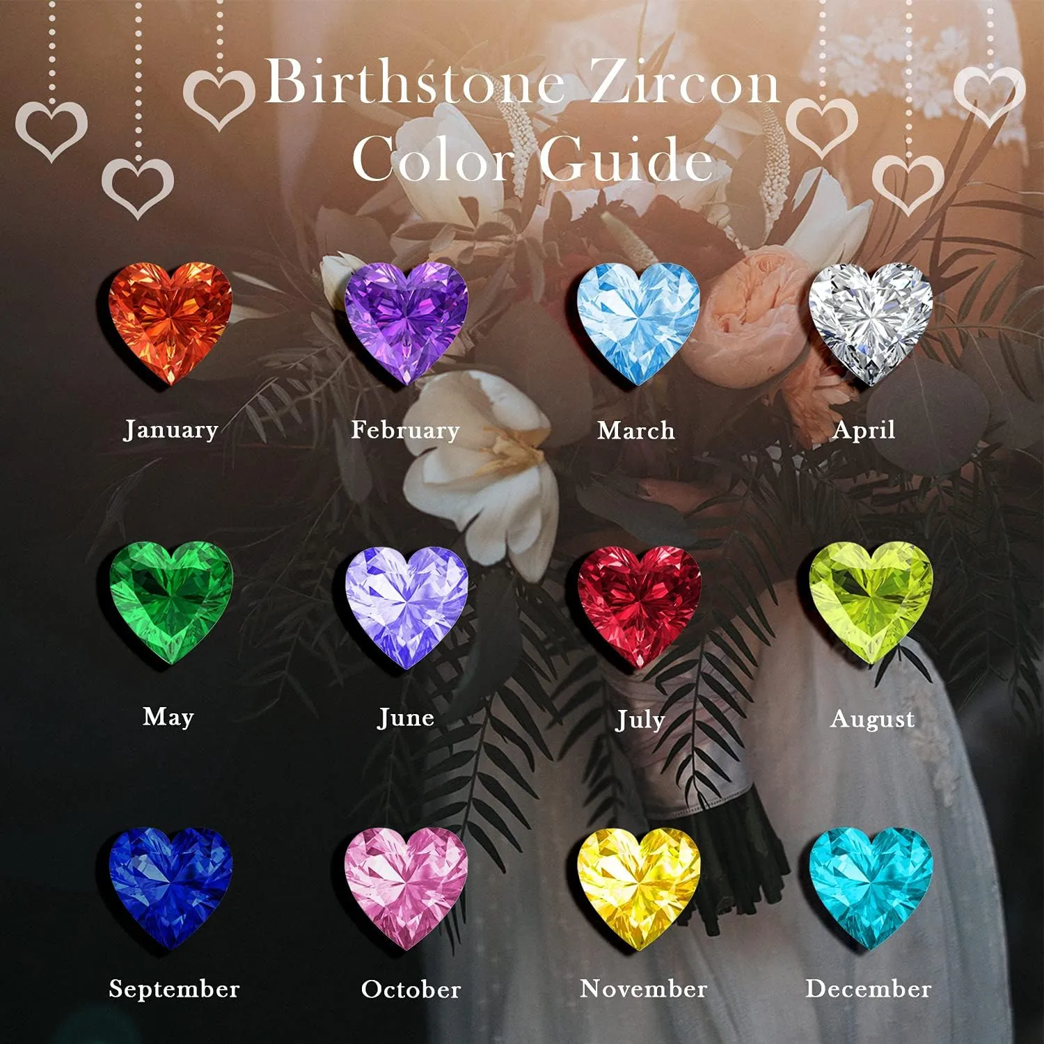 BlingGem Heart Necklaces for Women 925 Sterling Silver Birthstone Necklace for Women With 2 Birthstones Womens Jewelry Customized Pendant Necklace Gifts For Women Wife Mom