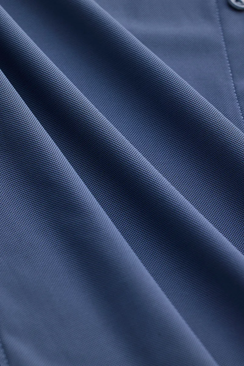 Blue Stretchable Pique Shirt