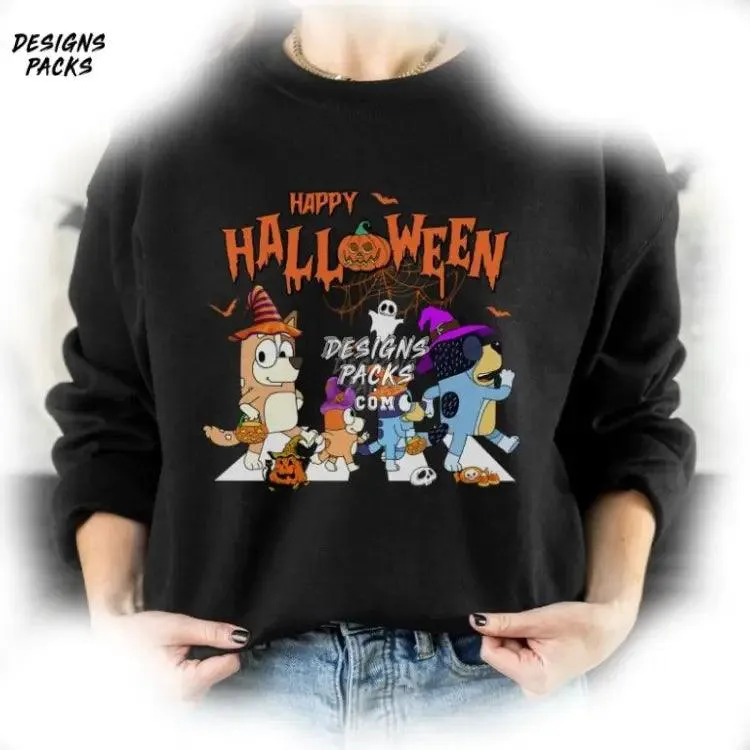 Bluey Bingo Halloween Halloween Party Bluey Abbey Road Halloween PNG Design