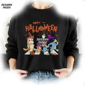 Bluey Bingo Halloween Halloween Party Bluey Abbey Road Halloween PNG Design