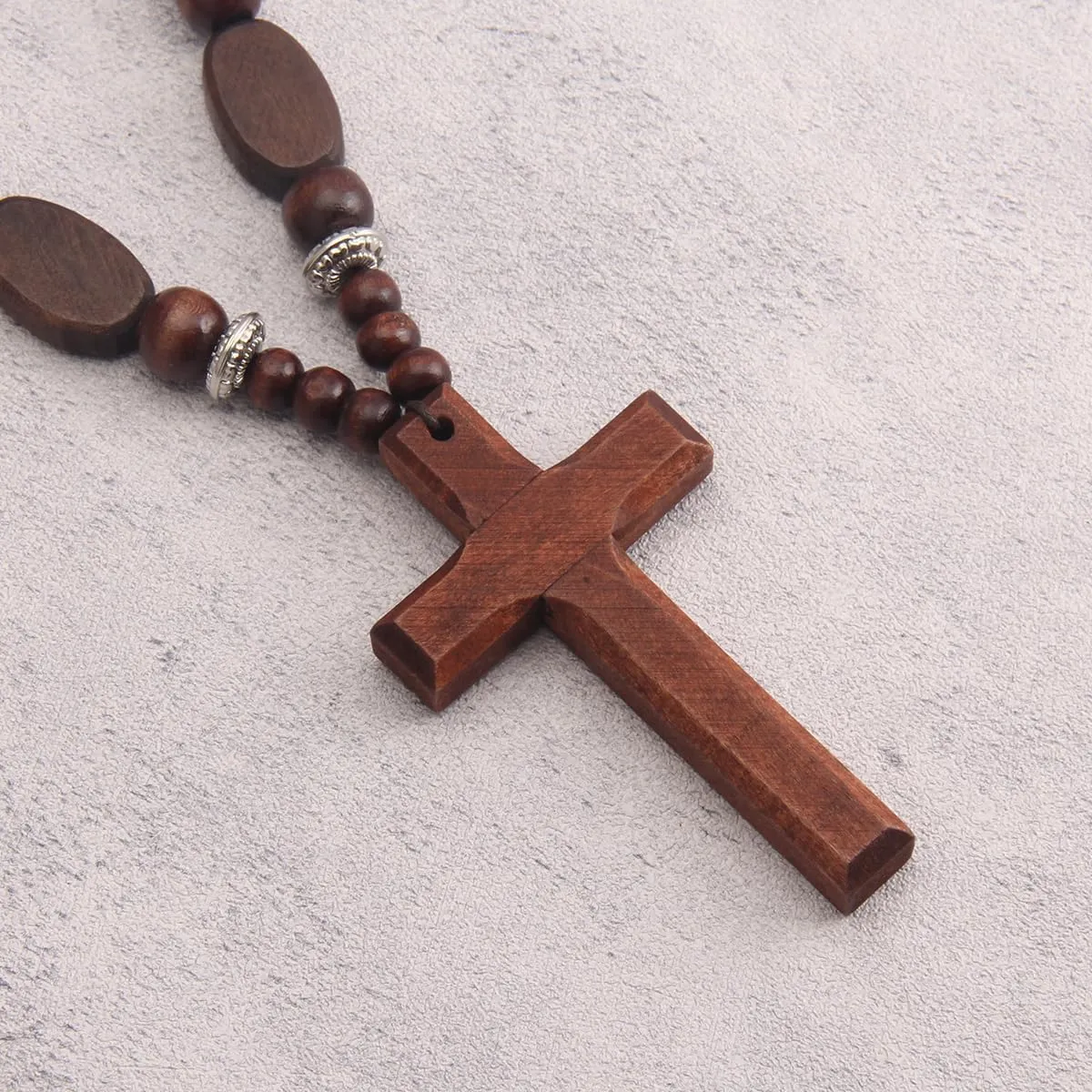 Boho Necklaces for Women Long Wooden Pendant Vintage Necklace Sweater Chain Necklace Handmade Jewelry