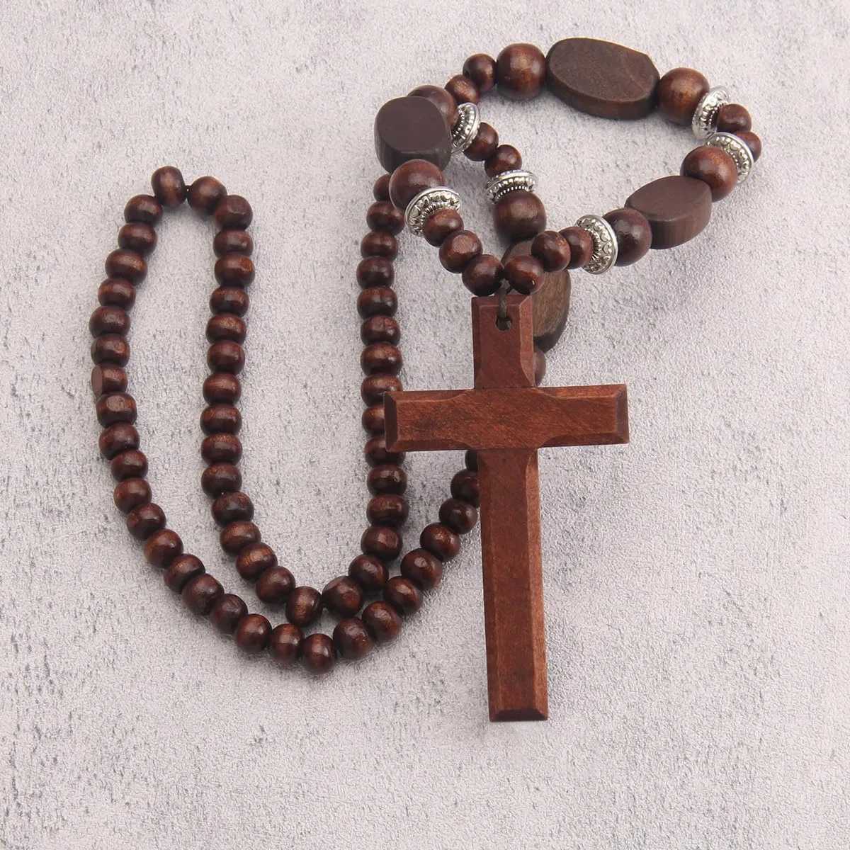 Boho Necklaces for Women Long Wooden Pendant Vintage Necklace Sweater Chain Necklace Handmade Jewelry