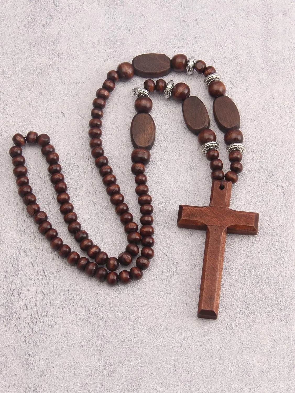 Boho Necklaces for Women Long Wooden Pendant Vintage Necklace Sweater Chain Necklace Handmade Jewelry