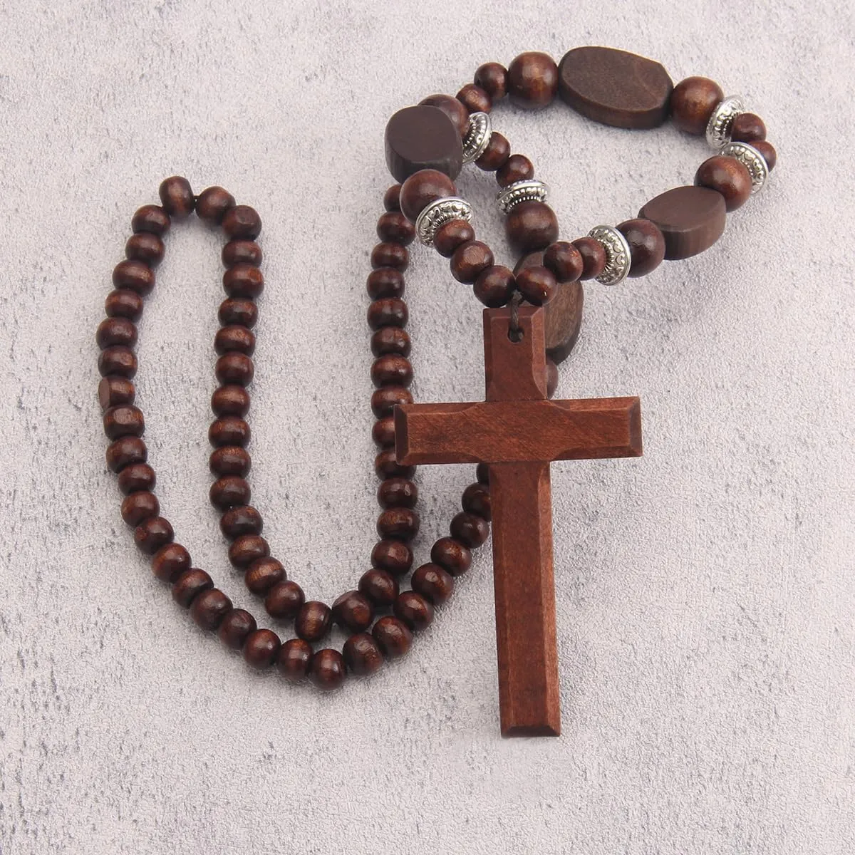 Boho Necklaces for Women Long Wooden Pendant Vintage Necklace Sweater Chain Necklace Handmade Jewelry