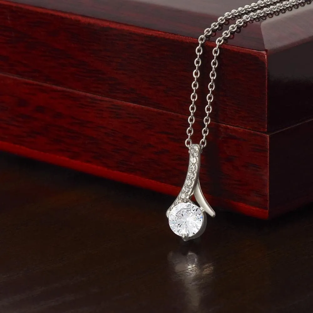 Bonus Daughter Gifts: Stepdad & Stepmom Necklace, To My Bonus Daughter Necklace, LED Jewelry Box & Message Card