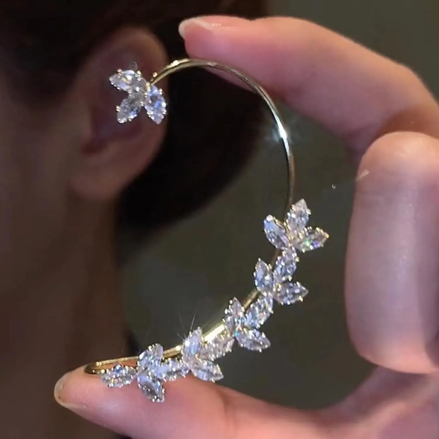 Butterfly Ear Cuff Zircon Earrings for Women No Piercing Wrap Earrings Dainty Cartilage Earrings Gifts for Her