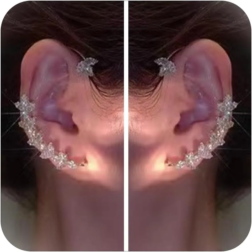 Butterfly Ear Cuff Zircon Earrings for Women No Piercing Wrap Earrings Dainty Cartilage Earrings Gifts for Her