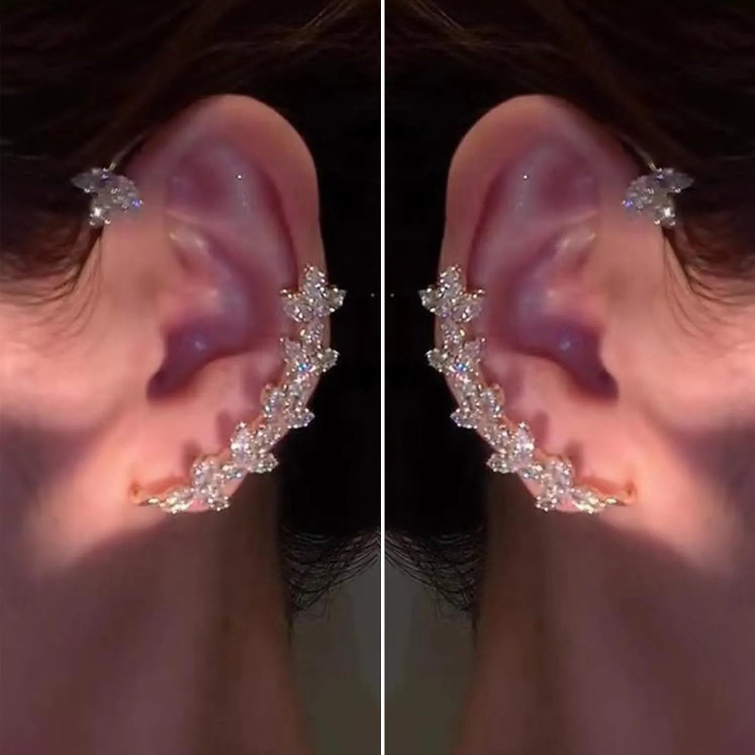 Butterfly Ear Cuff Zircon Earrings for Women No Piercing Wrap Earrings Dainty Cartilage Earrings Gifts for Her