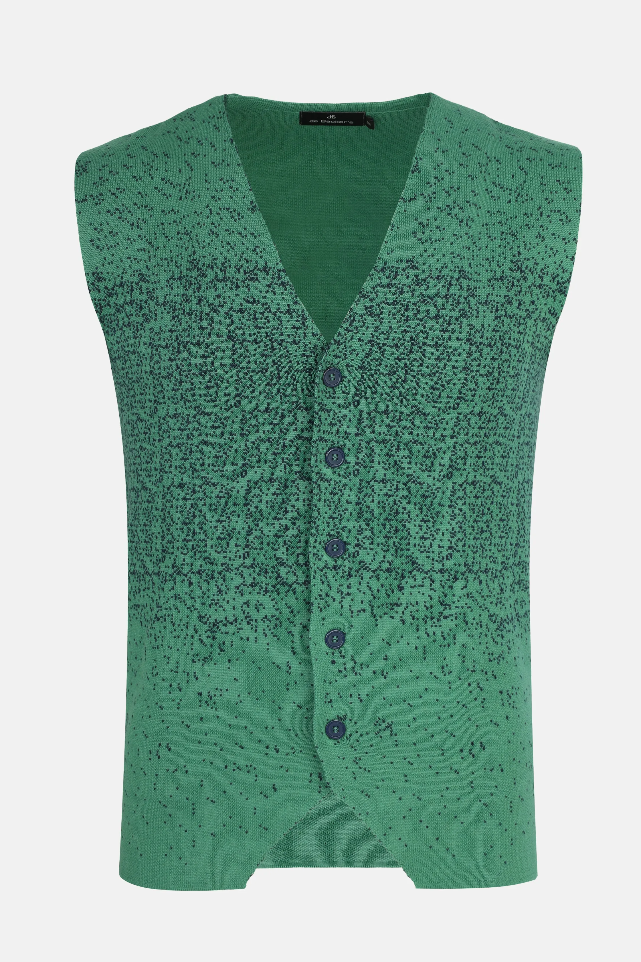 Button up  Jacquard Green Knitwear Vest