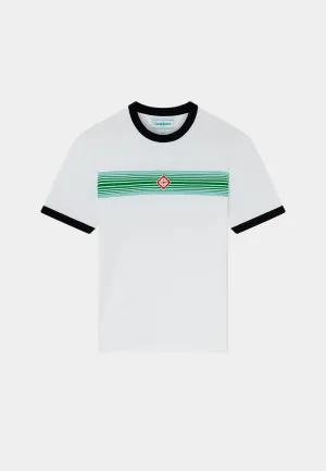 Casablanca Logo Stripe Ringer T-Shirt Green/White