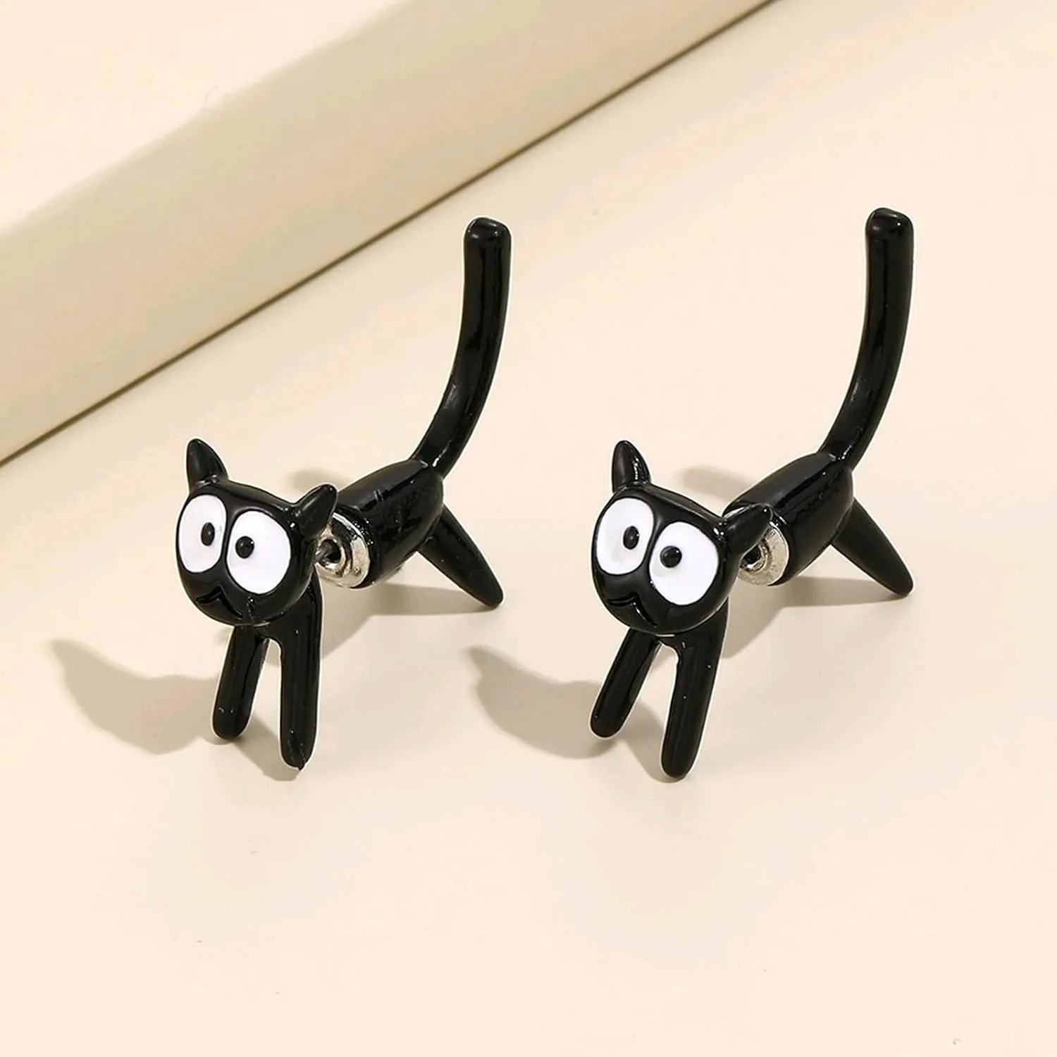 Cat Earrings Stud Cute Cat Lover Gifts for Women Silver Frog Cuff Earrings Unique Gifts Fun Animal Earrings Cat Themed Gifts Jewelry for Women