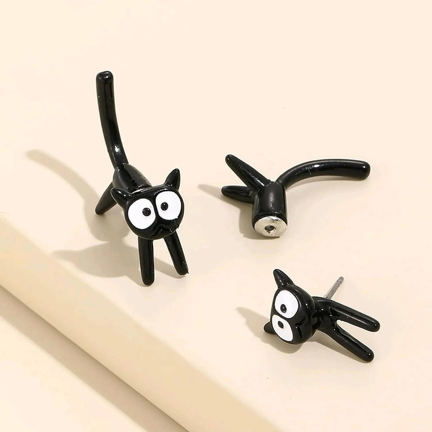 Cat Earrings Stud Cute Cat Lover Gifts for Women Silver Frog Cuff Earrings Unique Gifts Fun Animal Earrings Cat Themed Gifts Jewelry for Women