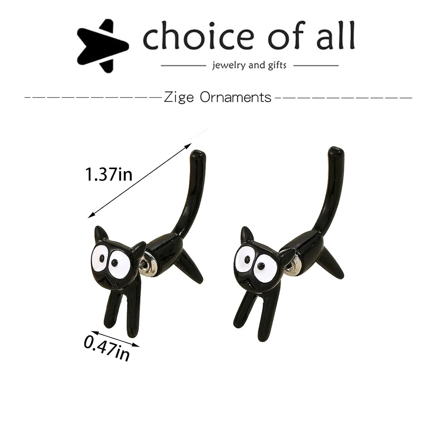 Cat Earrings Stud Cute Cat Lover Gifts for Women Silver Frog Cuff Earrings Unique Gifts Fun Animal Earrings Cat Themed Gifts Jewelry for Women
