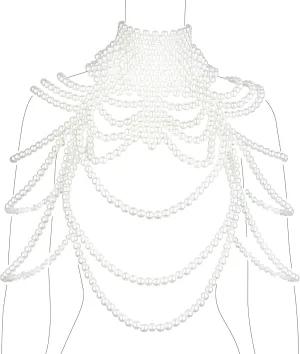 CCbodily Pearl Body Chain Bra - Fashion Shoulder Necklaces Bra Chain Body Jewelry