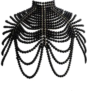 CCbodily Pearl Body Chain Bra - Fashion Shoulder Necklaces Bra Chain Body Jewelry
