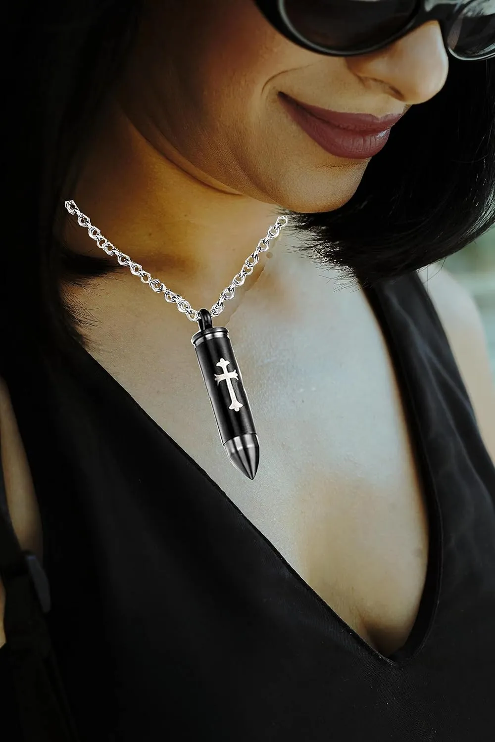 Celtic Cross Bullet Urn Necklaces for Ashes Cremation Jewelry Keepsake Memorial Pendant