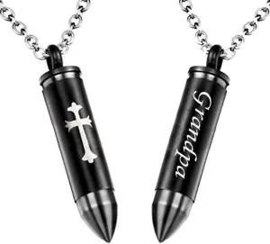 Celtic Cross Bullet Urn Necklaces for Ashes Cremation Jewelry Keepsake Memorial Pendant