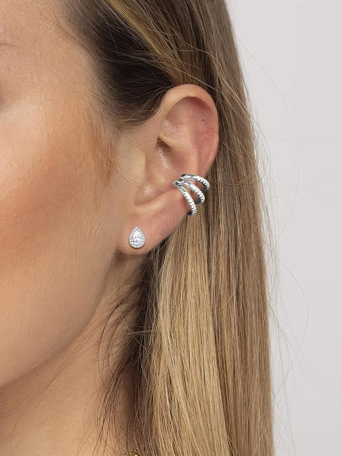ChicSilver 925 Sterling Silver Heart/Round/Pear/Emerald Cut Birthstone Halo Stud Earrings for Women Birthday Jewelry (with Gift Box)