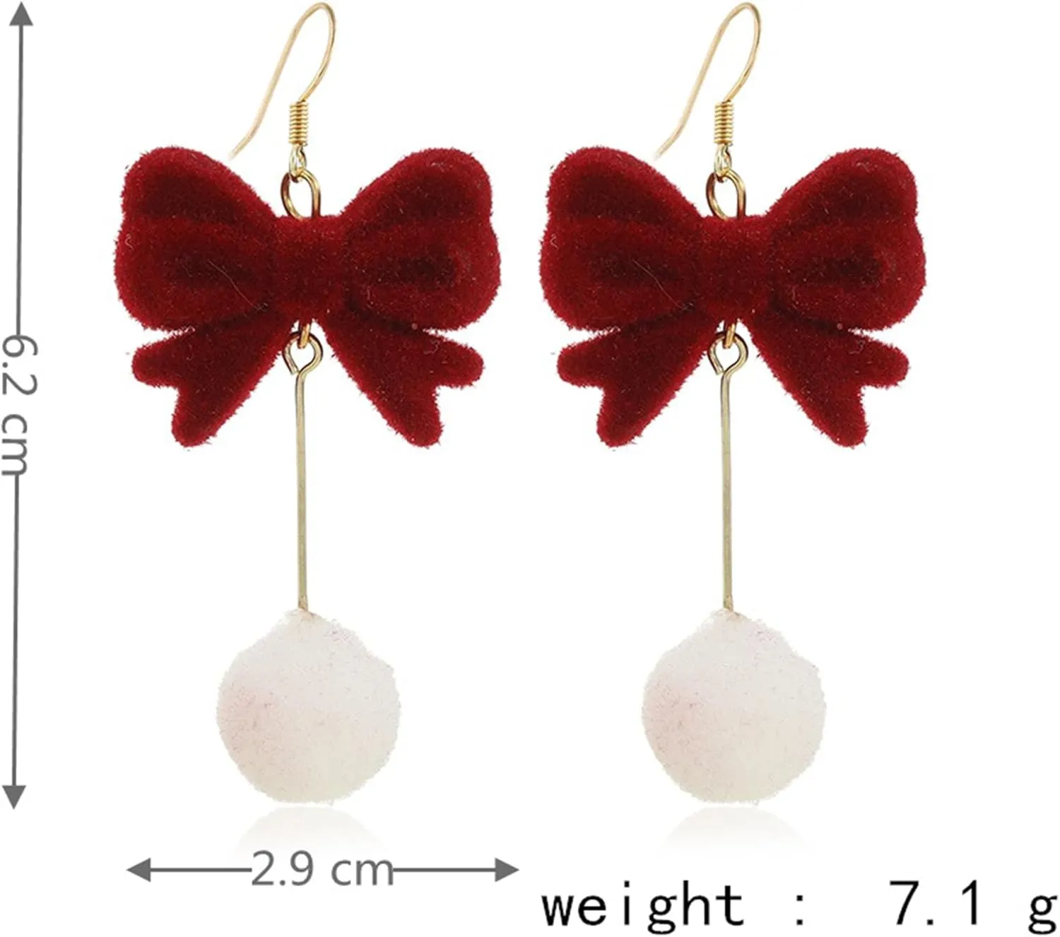 Christmas Bow Earrings Xmas Earrings Red Ball Pearl Bow Earrings Christmas Gifts for Women Christmas Jewelry