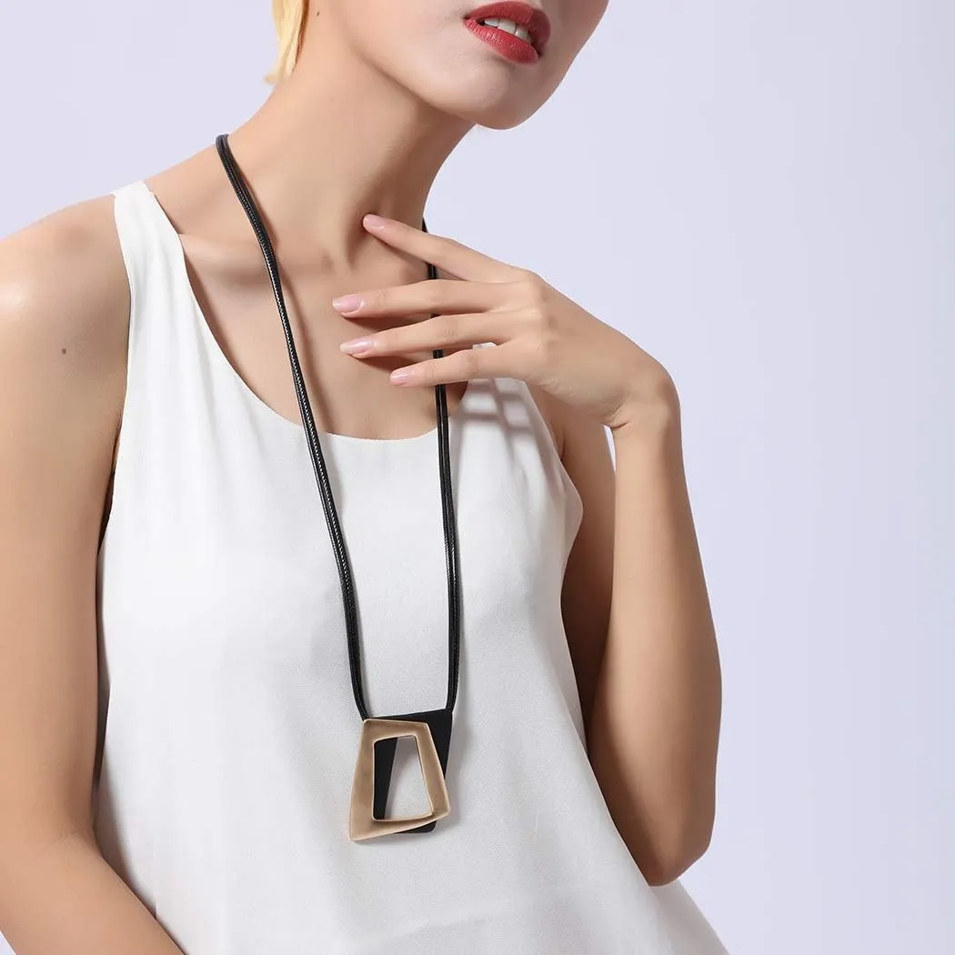 Chunky Chain long necklace with Silver pendant necklaces for women fashion jewelry