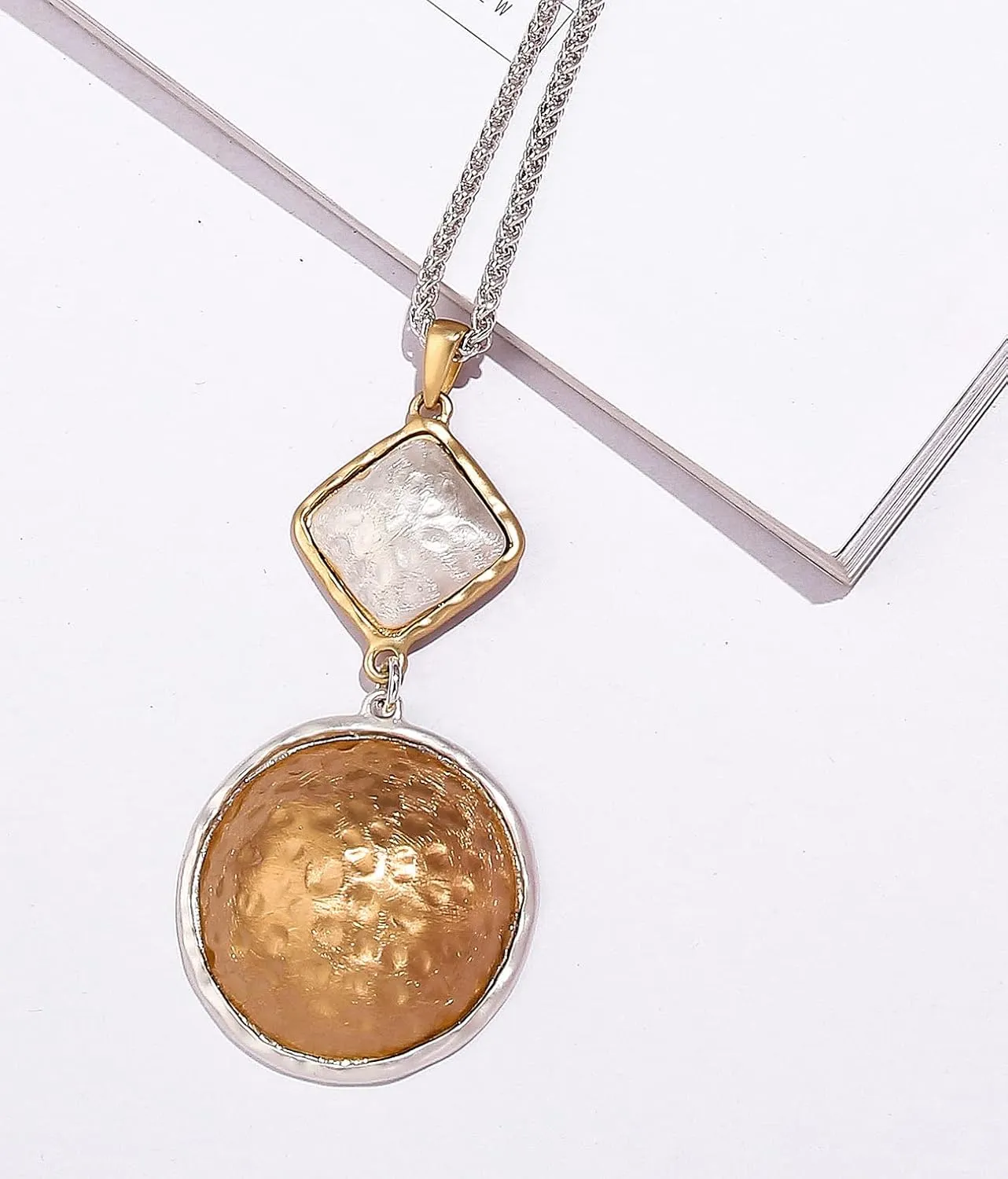 Chunky Chain long necklace with Silver pendant necklaces for women fashion jewelry