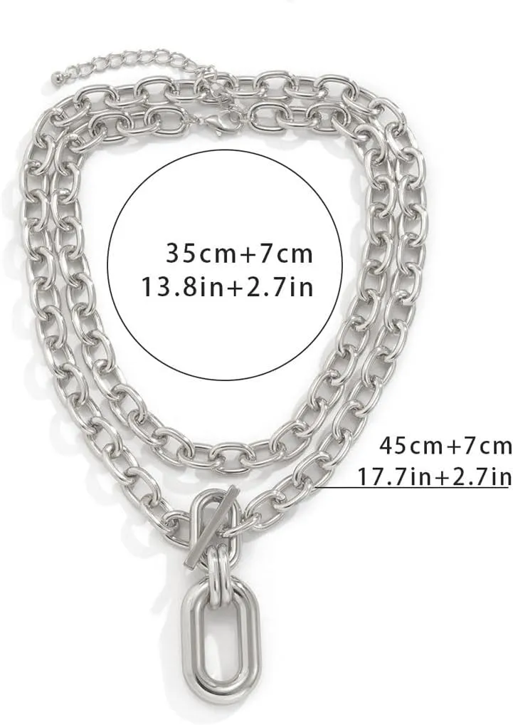 Chunky Choker Necklace Thick Layered Necklace Chain for Women