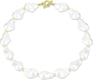 Chunky Pearl Necklace Faux Baroque Pearl Necklace Statement Choker for Women