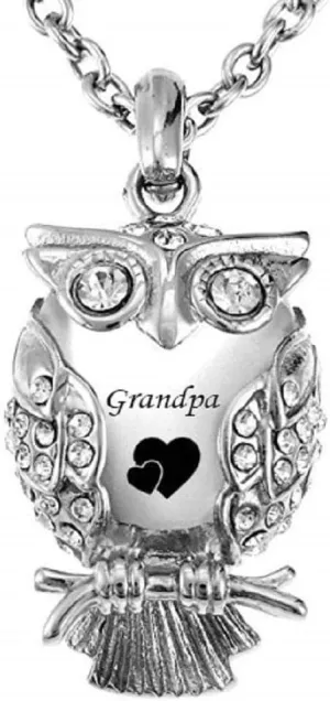 Classic Owl Cremation Jewelry Urn Necklace for Ashes Keepsake Memorial Pendant Necklaces