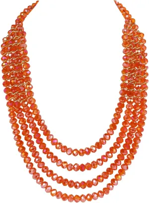Coiris Layered Necklace for Women - Multilayered Strand With Sparkling Beads and Multiple Facets Wrapped in Metal Chain