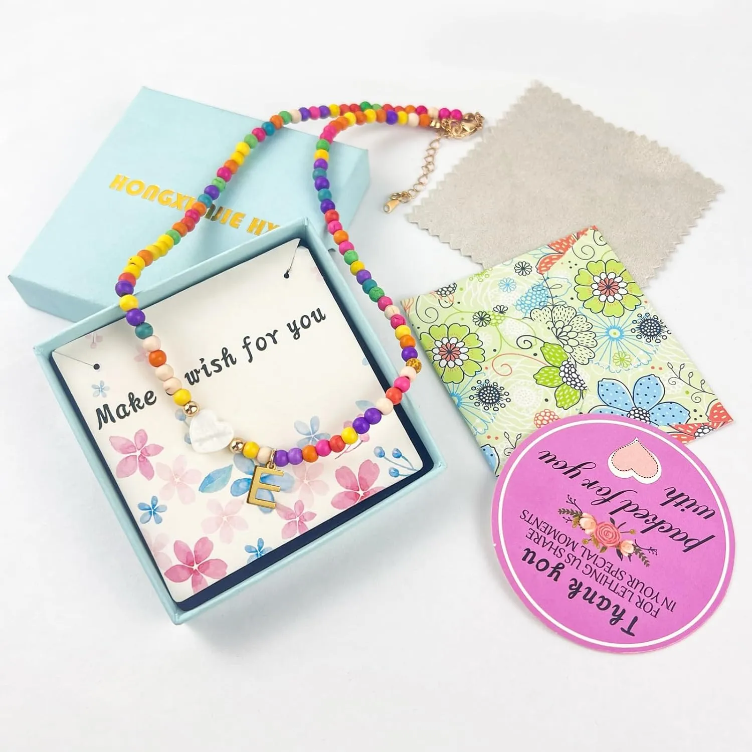 Colorful Beaded Initial Necklaces for Women Girls Gifts, Gold Plated Letter Choker Necklace for Mother's Day Gift from Daughter Son