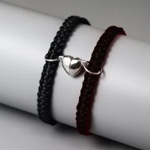 COLORFUL BLING Matching Mutual Attraction Couple Bracelets Long Distance His and Hers Adjustable Braided 8 Infinity Love Heart Friendship Bracelet Jewelry
