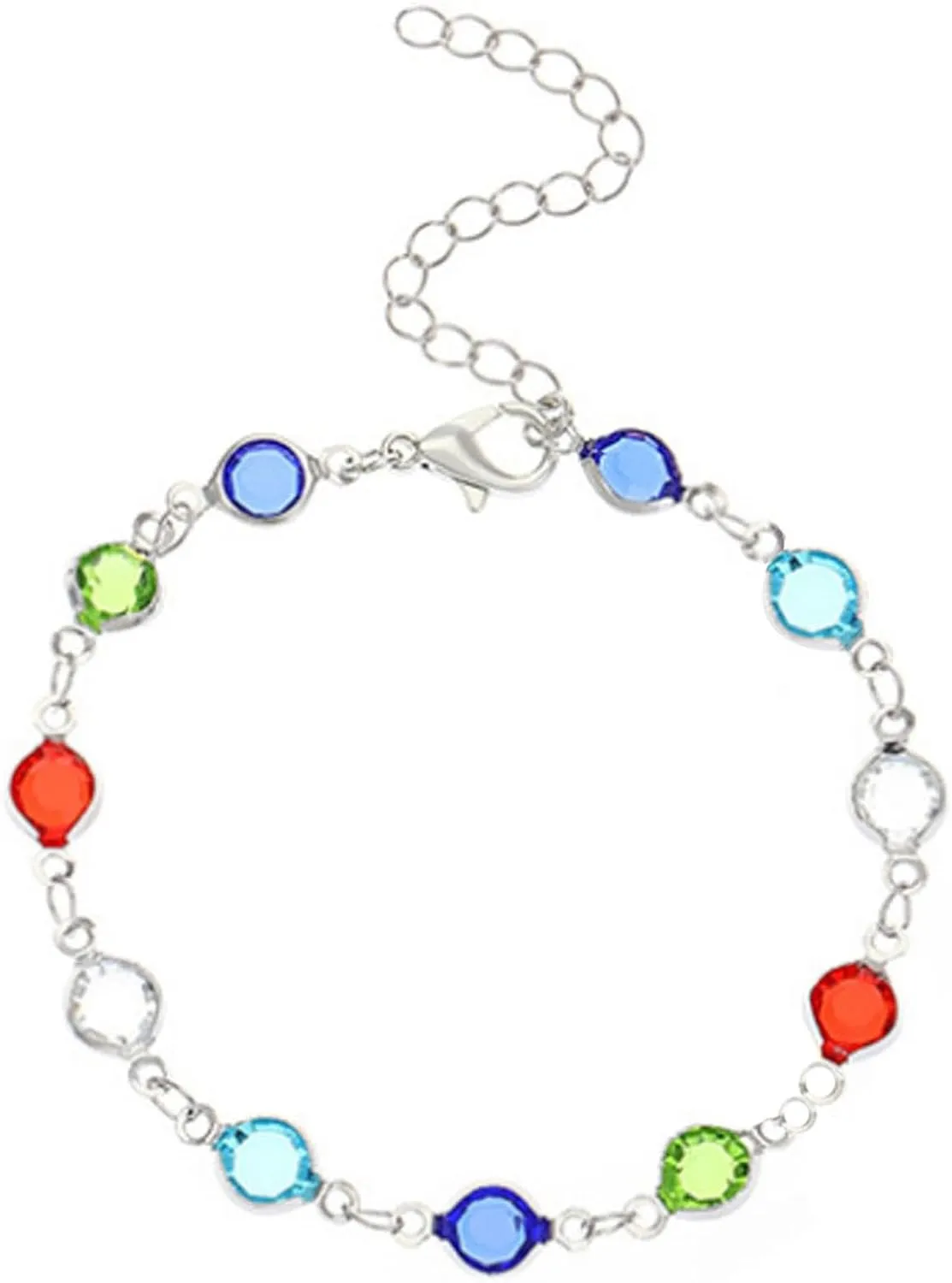 Colorful Heart Bracelets for Women, Cute Dainty Love Heart Charm Friendship Link Bracelet, Fashion Trendy Jewelry Valentine's Day Gift for Her