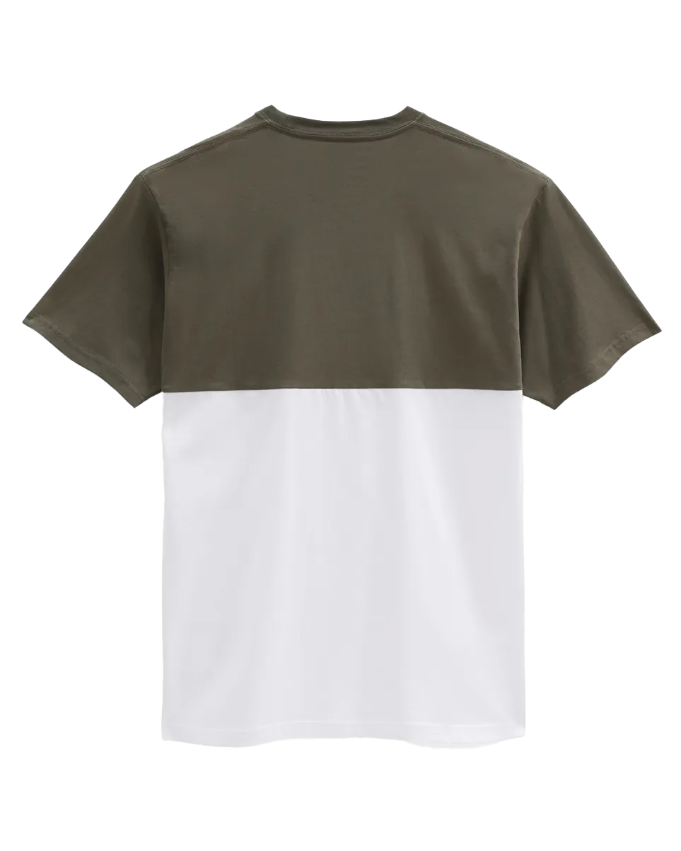 Colourblock T-Shirt in White & Grape Leaf