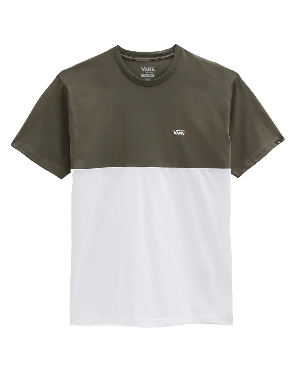 Colourblock T-Shirt in White & Grape Leaf