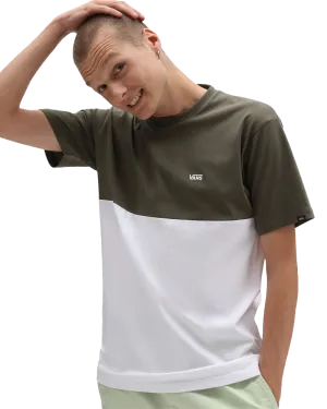 Colourblock T-Shirt in White & Grape Leaf