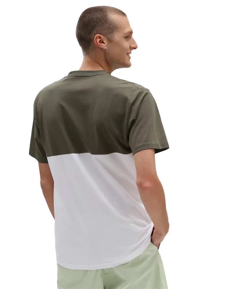 Colourblock T-Shirt in White & Grape Leaf