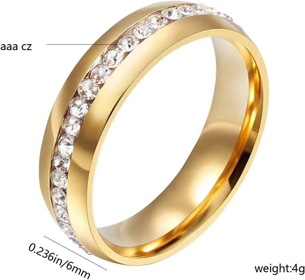 Couple Rings His Her Wedding Ring Sets Matching Rings AAA CZ Golden Rings Titanium Men Ring