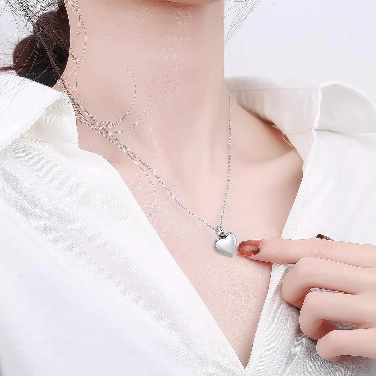 Cremation Urn Necklace for Ashes - Small Heart Shape Urn Necklace with Mini Keepsake Urn Memorial Ash Jewelry