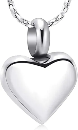 Cremation Urn Necklace for Ashes - Small Heart Shape Urn Necklace with Mini Keepsake Urn Memorial Ash Jewelry