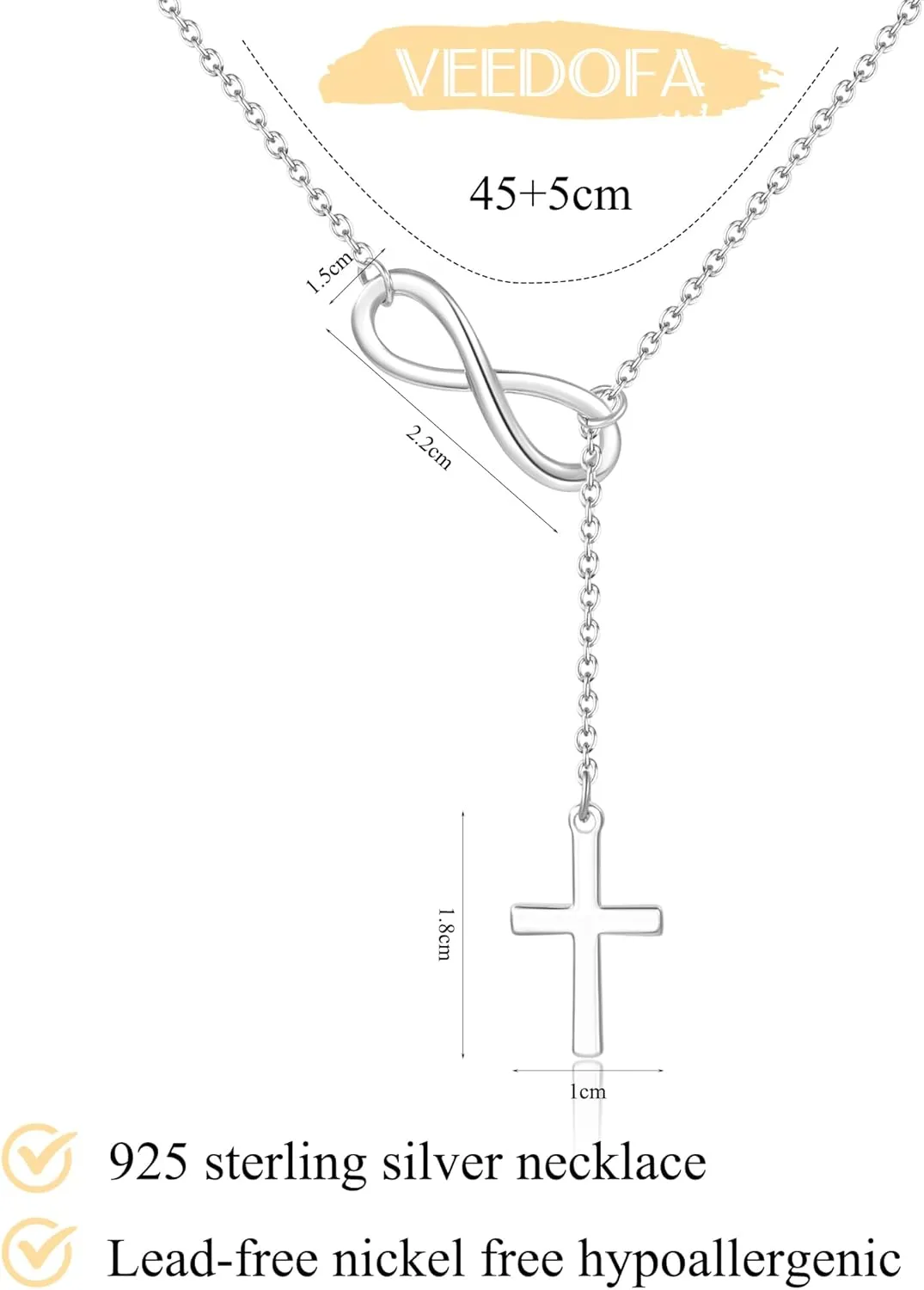 Cross Necklace for Women 14K Gold Plated/925 Sterling Silver Dainty Pendant Simple Trendy Non Tarnish Necklace for Women